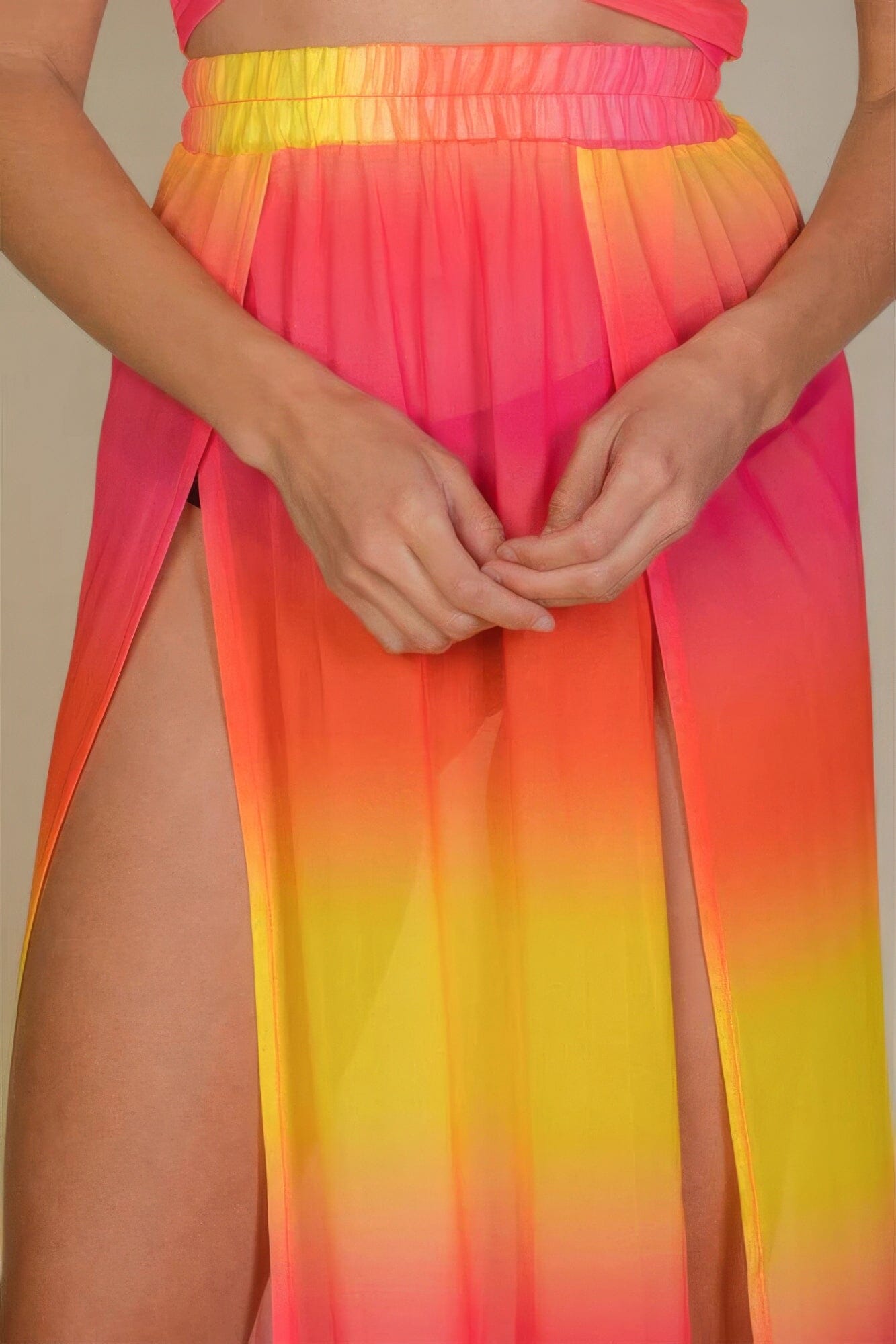 Women High Split Mesh Sheer Maxi Skirt Skirts jehouze