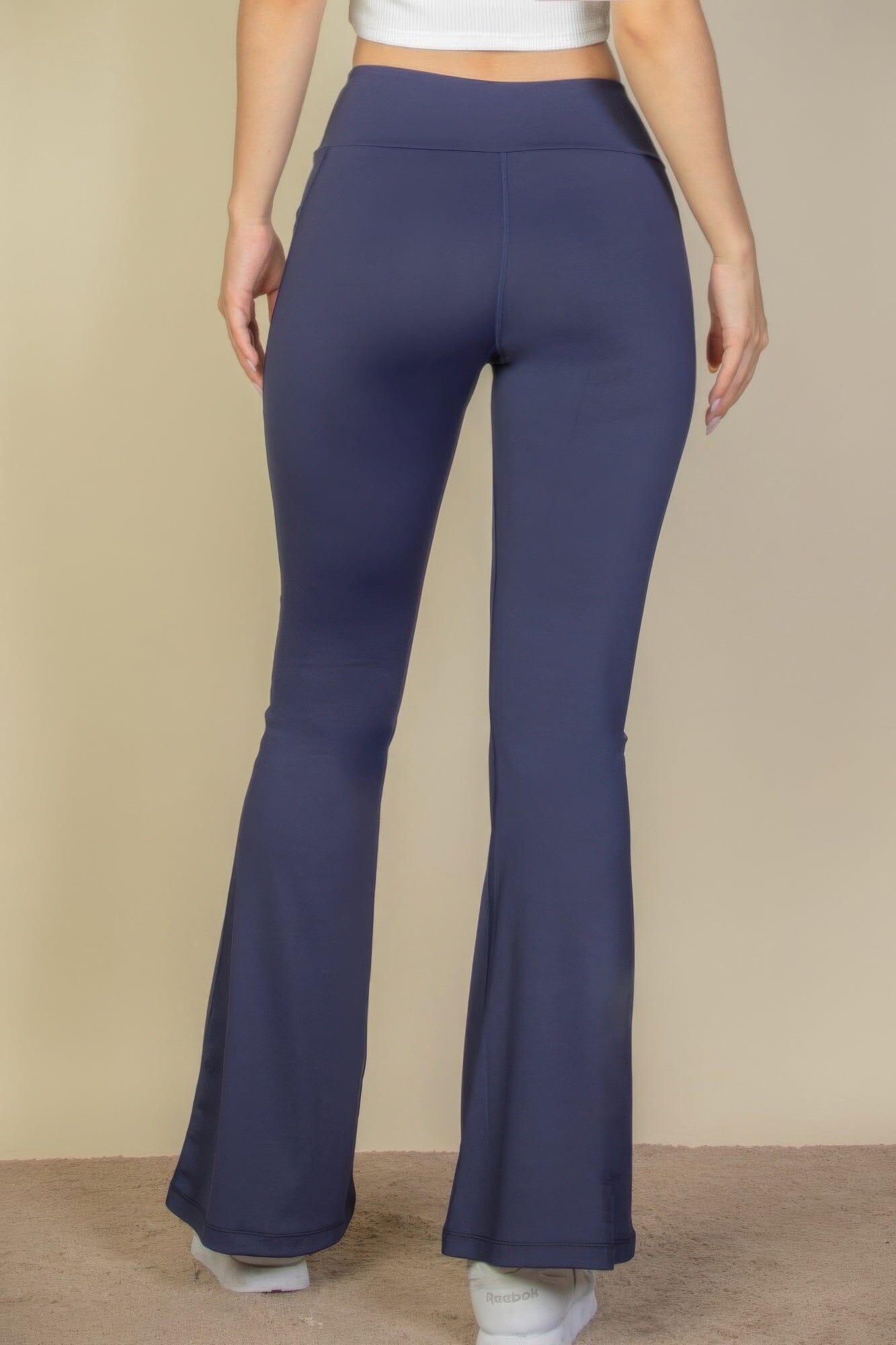 Women High Waist Side Pocket Flare Leggings Pants jehouze