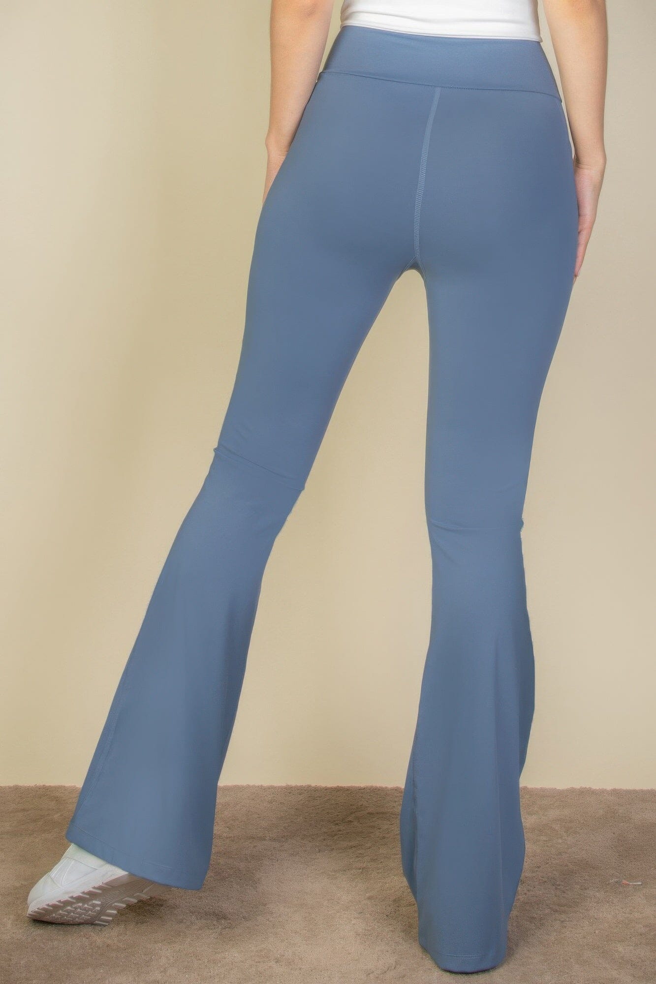 Women High Waist Side Pocket Flare Leggings Pants jehouze