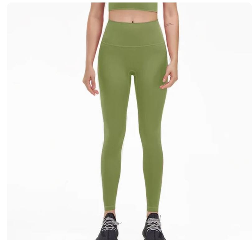 Women High Waist Yoga Leggings Fitness Soft Tights Elastic Activewear Pant Activewear jehouze Matcha Green S 