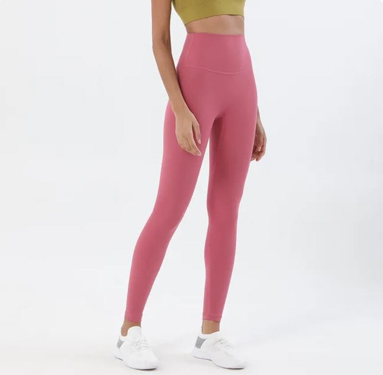 Women High Waist Yoga Leggings Fitness Soft Tights Elastic Activewear Pant Activewear jehouze Peach Pink S 