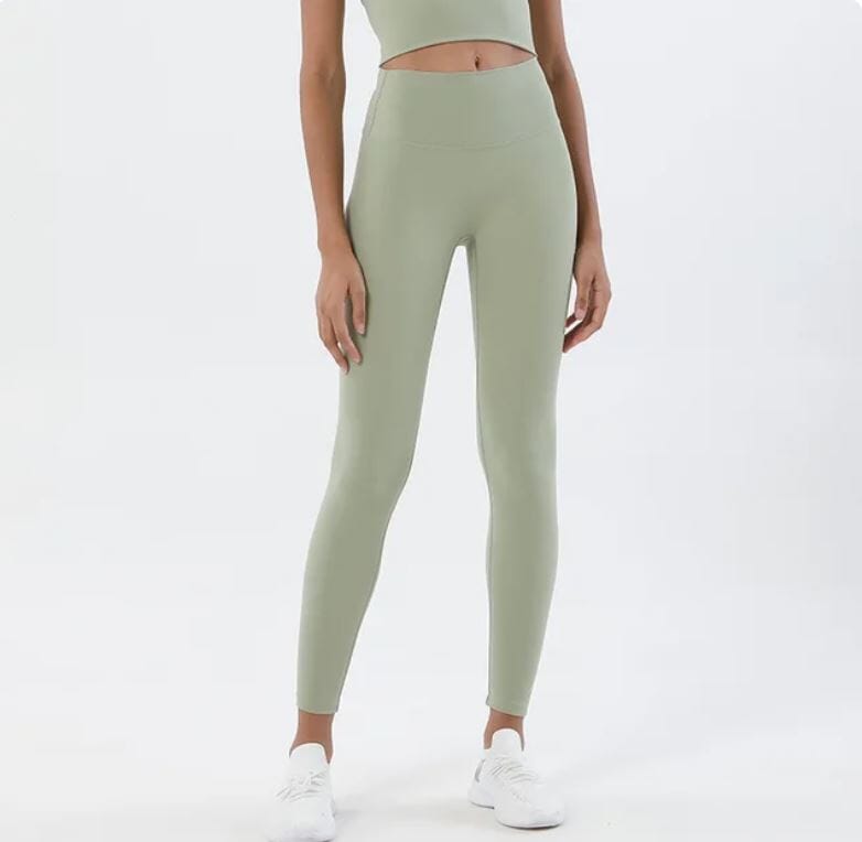 Women High Waist Yoga Leggings Fitness Soft Tights Elastic Activewear Pant1 Activewear jehouze Avocado Green S 