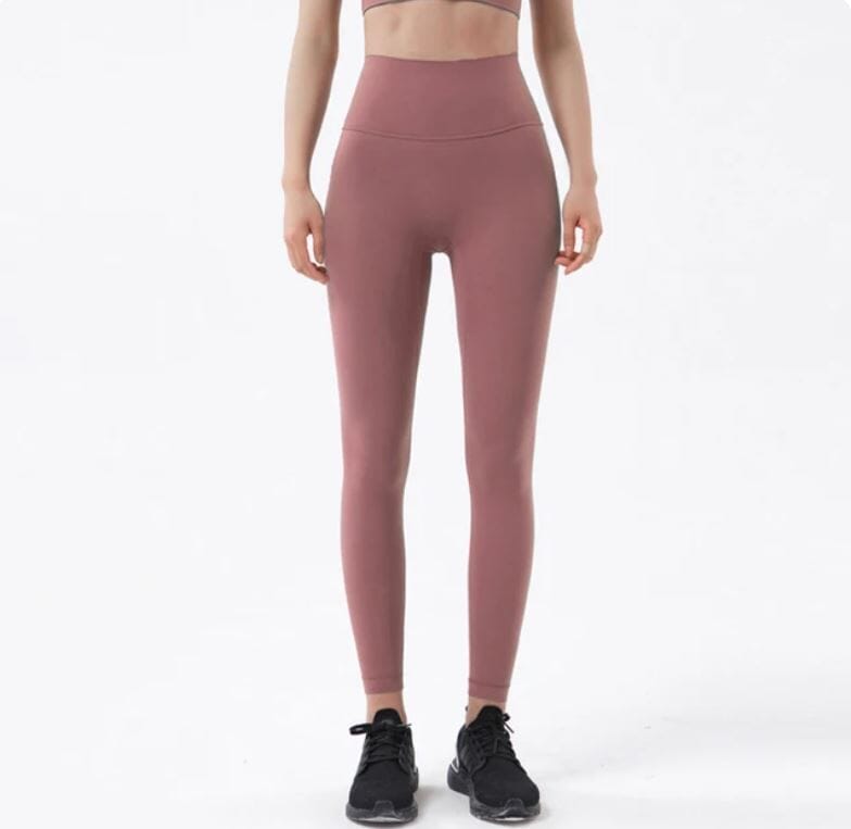 Women High Waist Yoga Leggings Fitness Soft Tights Elastic Activewear Pant1 Activewear jehouze Bean Paste Pink S 