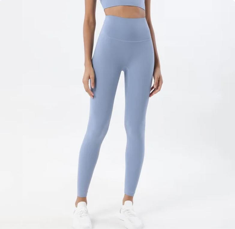 Women High Waist Yoga Leggings Fitness Soft Tights Elastic Activewear Pant1 Activewear jehouze Gray Blue S 