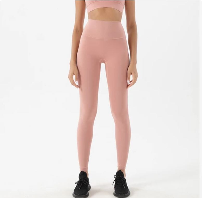 Women High Waist Yoga Leggings Fitness Soft Tights Elastic Activewear Pant1 Activewear jehouze Pink Pastel S 