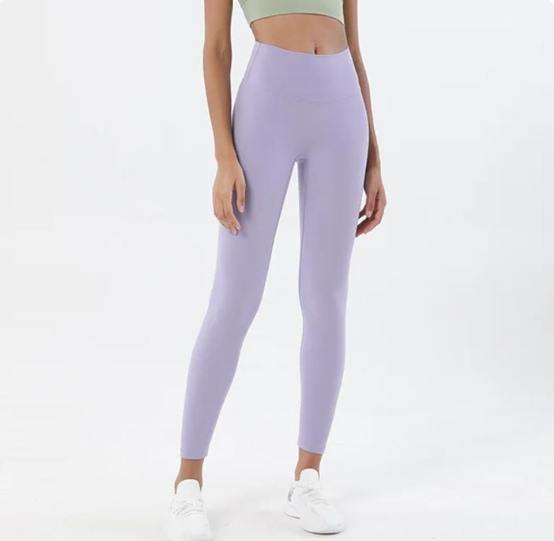 Women High Waist Yoga Leggings Fitness Soft Tights Elastic Activewear Pant1 Activewear jehouze Sky Purple S 