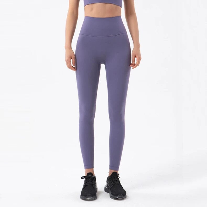 Women High Waist Yoga Leggings Fitness Soft Tights Elastic Activewear Pant1 Activewear jehouze Verbena Purple S 