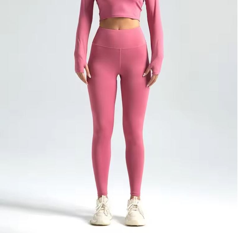 Women High Waist Yoga Yoga Fitness Legging Activewear jehouze Bean paste powder S (US-4)
