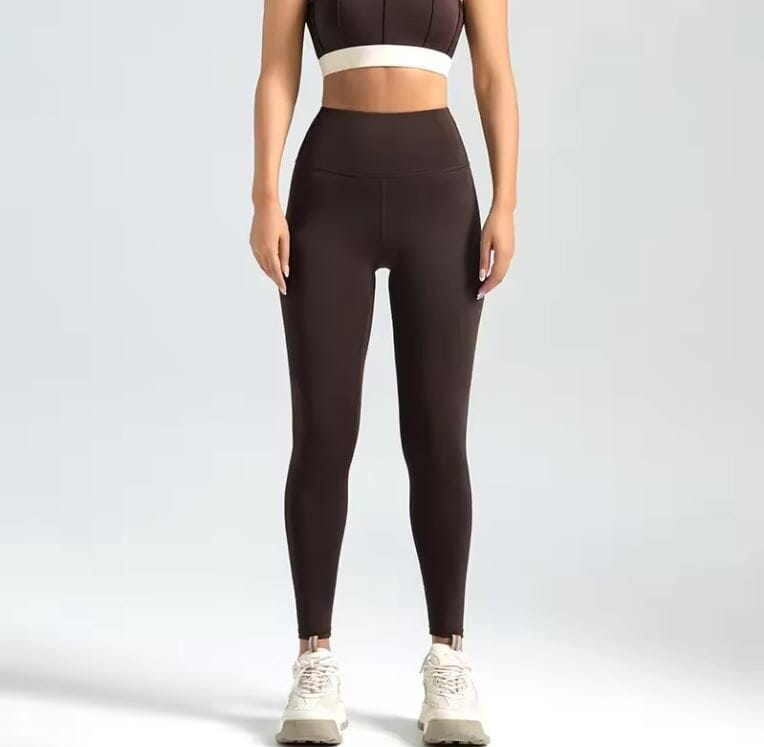Women High Waist Yoga Yoga Fitness Legging Activewear jehouze Dark coffee S (US-4)