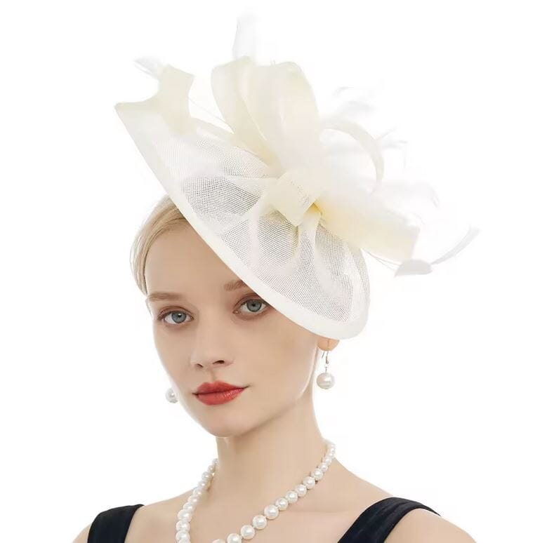 Women Kentucky Derby Pillbox Church Cocktail Wedding Fascinator Hat Hat jehouze Beige