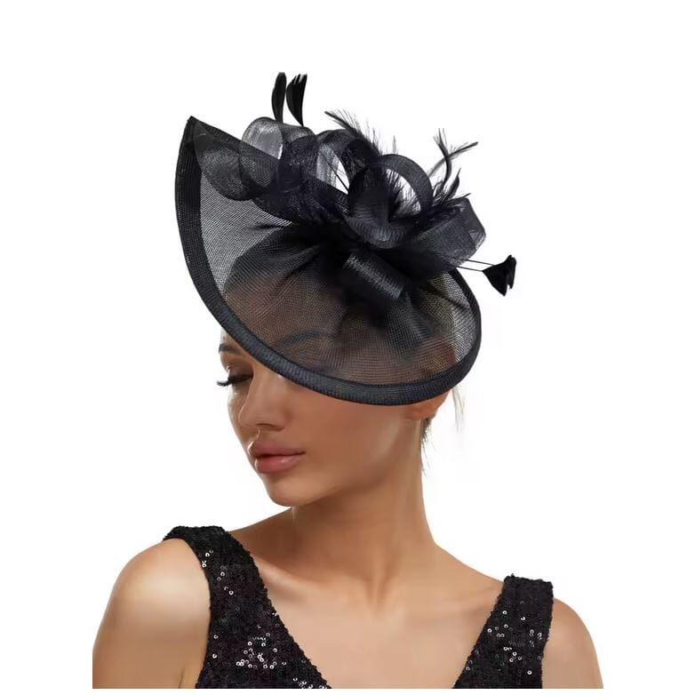 Women Kentucky Derby Pillbox Church Cocktail Wedding Fascinator Hat Hat jehouze Black