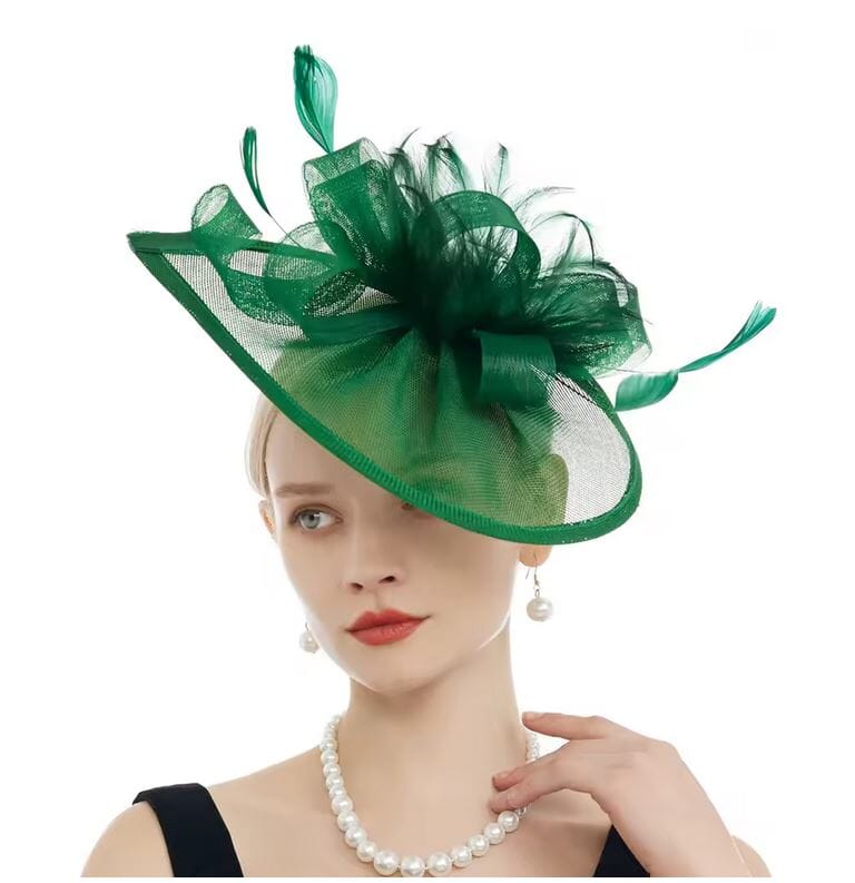 Women Kentucky Derby Pillbox Church Cocktail Wedding Fascinator Hat Hat jehouze Green