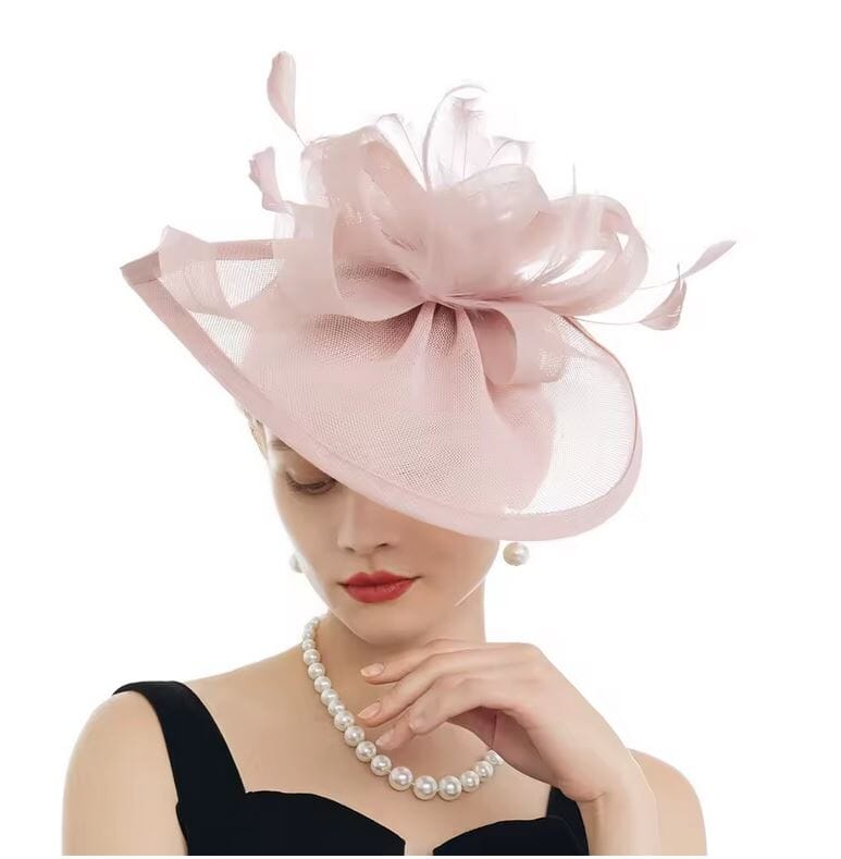 Women Kentucky Derby Pillbox Church Cocktail Wedding Fascinator Hat Hat jehouze Nude