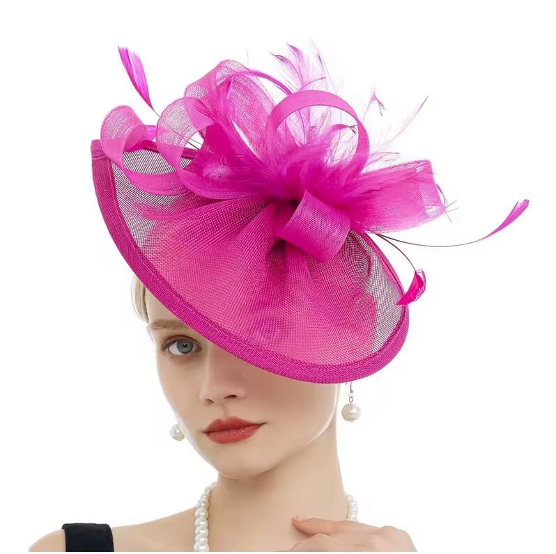Women Kentucky Derby Pillbox Church Cocktail Wedding Fascinator Hat Hat jehouze Rose Red