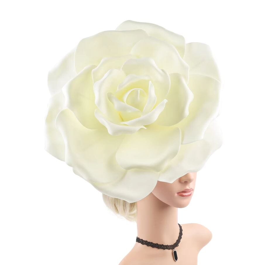 Women Large Flower Fascinators Tea Party Exaggerated Chiffon Fancy Hats Headwear Hat jehouze