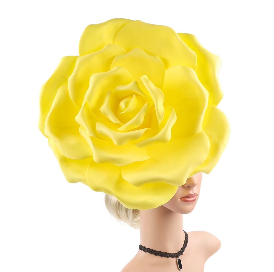 Women Large Flower Fascinators Tea Party Exaggerated Chiffon Fancy Hats Headwear Hat jehouze
