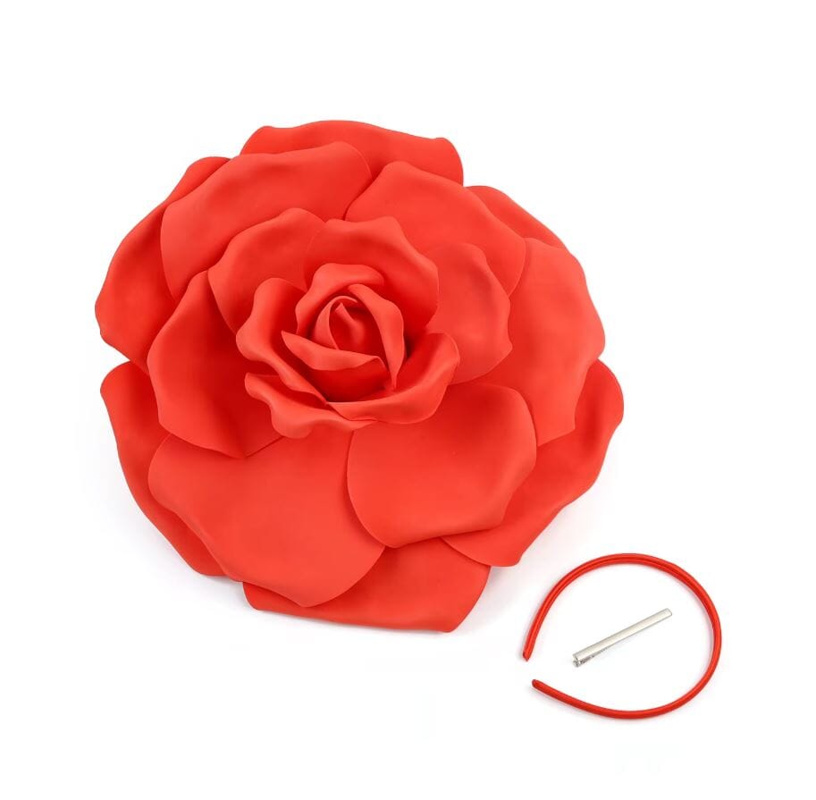 Women Large Flower Fascinators Tea Party Exaggerated Chiffon Fancy Hats Headwear Hat jehouze