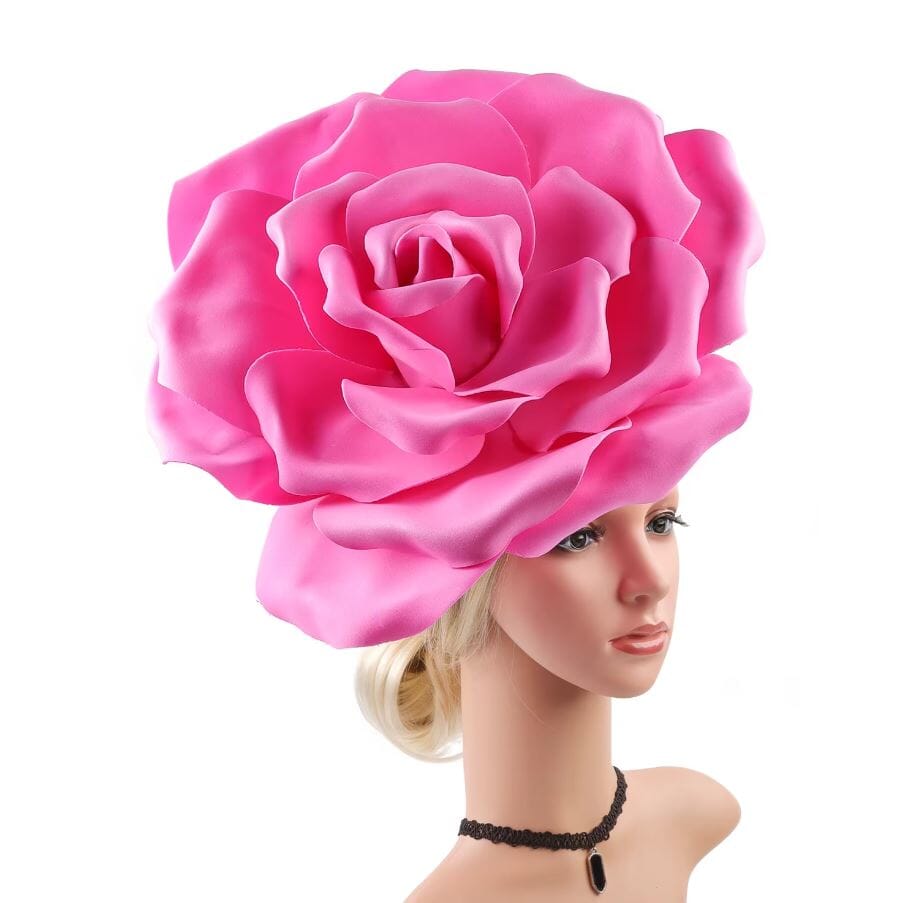 Women Large Flower Fascinators Tea Party Exaggerated Chiffon Fancy Hats Headwear Hat jehouze