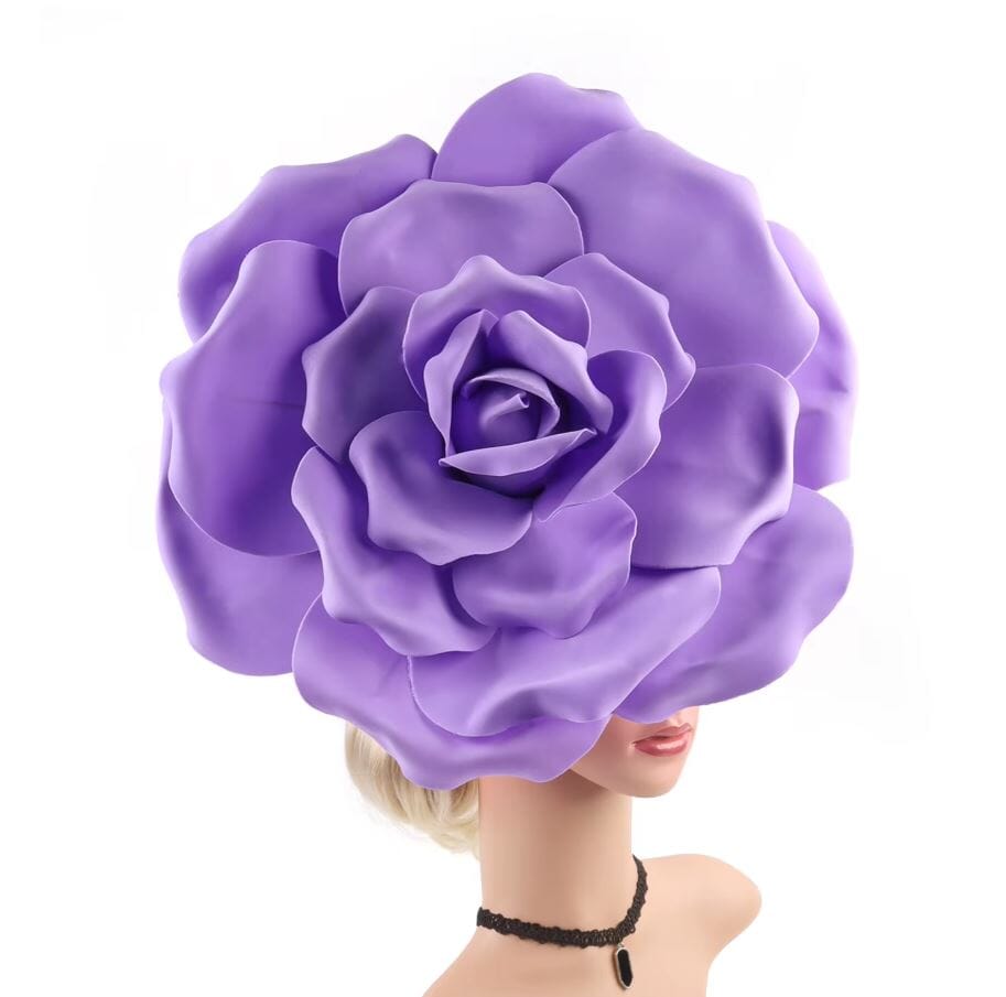 Women Large Flower Fascinators Tea Party Exaggerated Chiffon Fancy Hats Headwear Hat jehouze
