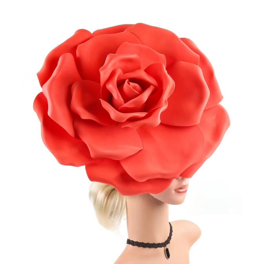 Women Large Flower Fascinators Tea Party Exaggerated Chiffon Fancy Hats Headwear Hat jehouze