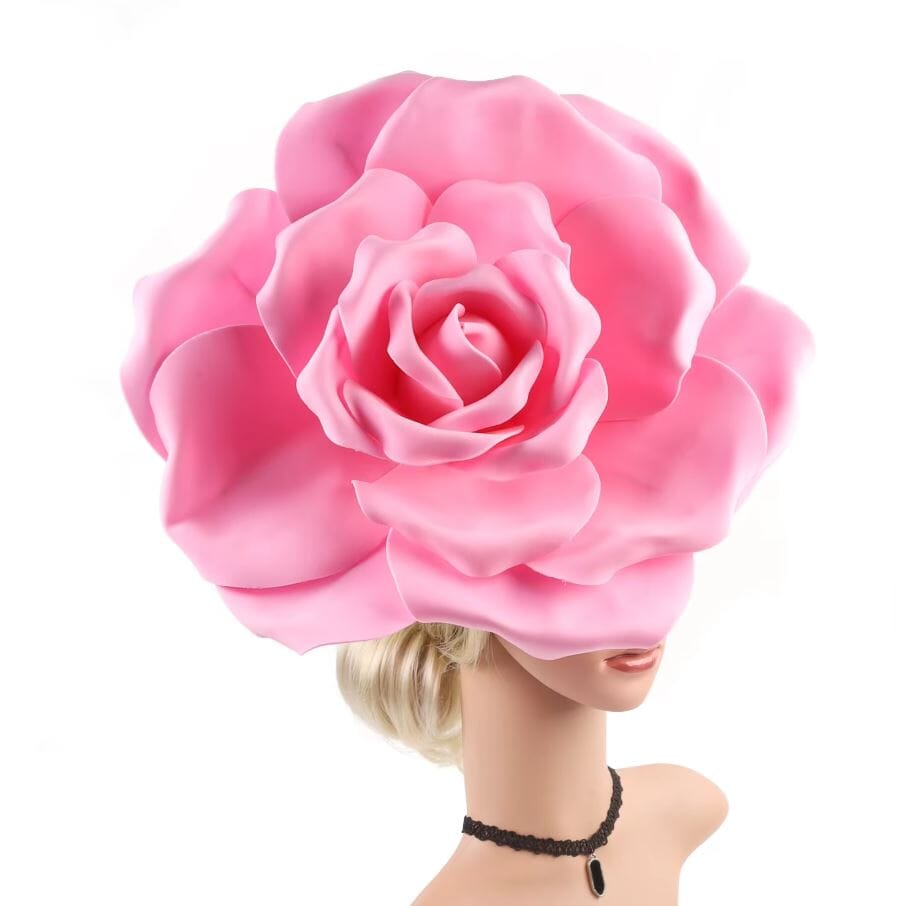 Women Large Flower Fascinators Tea Party Exaggerated Chiffon Fancy Hats Headwear Hat jehouze