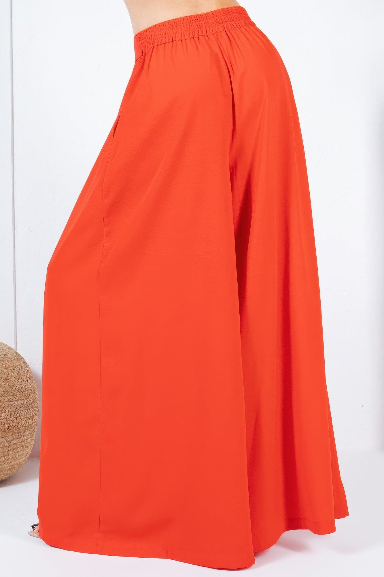 Women Large Hem Wide Leg Pleated Solid Pants Pants jehouze