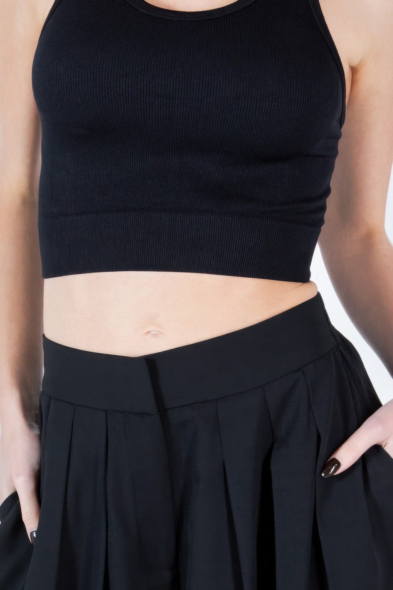 Women Large Hem Wide Leg Pleated Solid Pants Pants jehouze