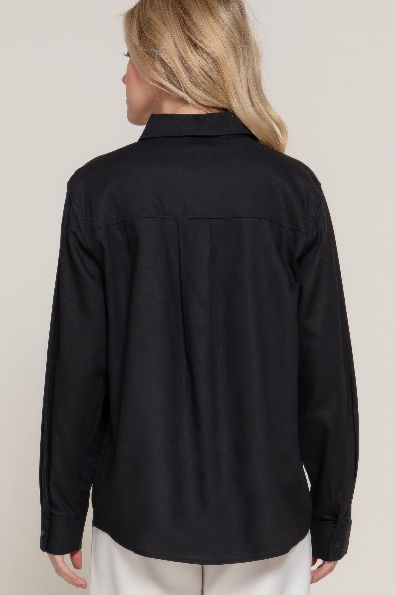 Women Long Sleeve Linen Blend Shirt Shirts & Tops jehouze