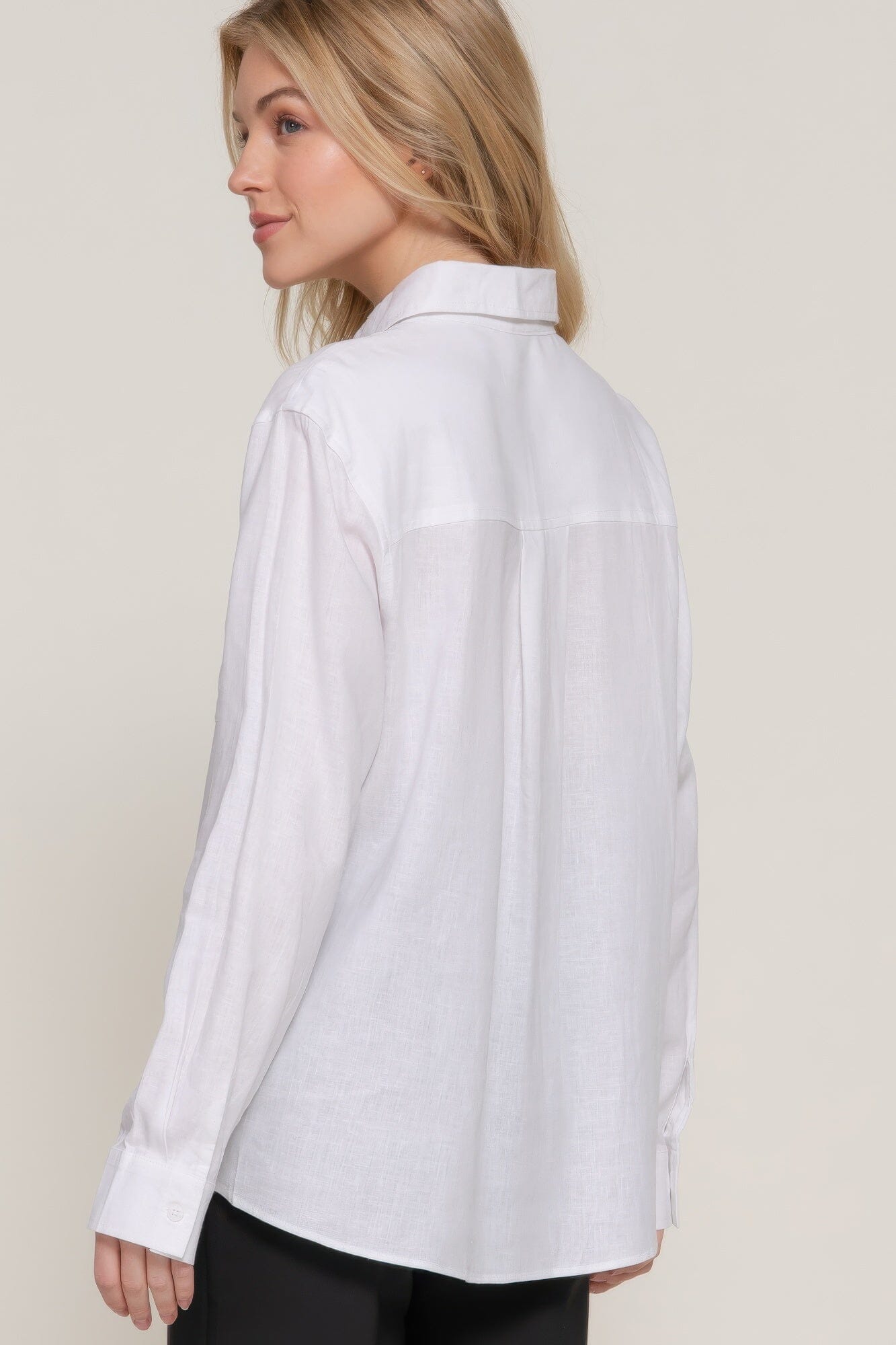 Women Long Sleeve Linen Blend Shirt Shirts & Tops jehouze