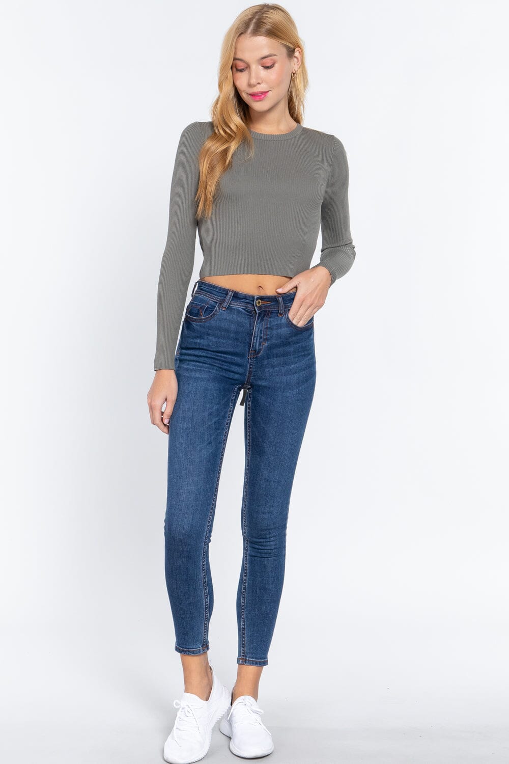 Women Long Sleeve Open Back Sweater Top Shirts & Tops jehouze