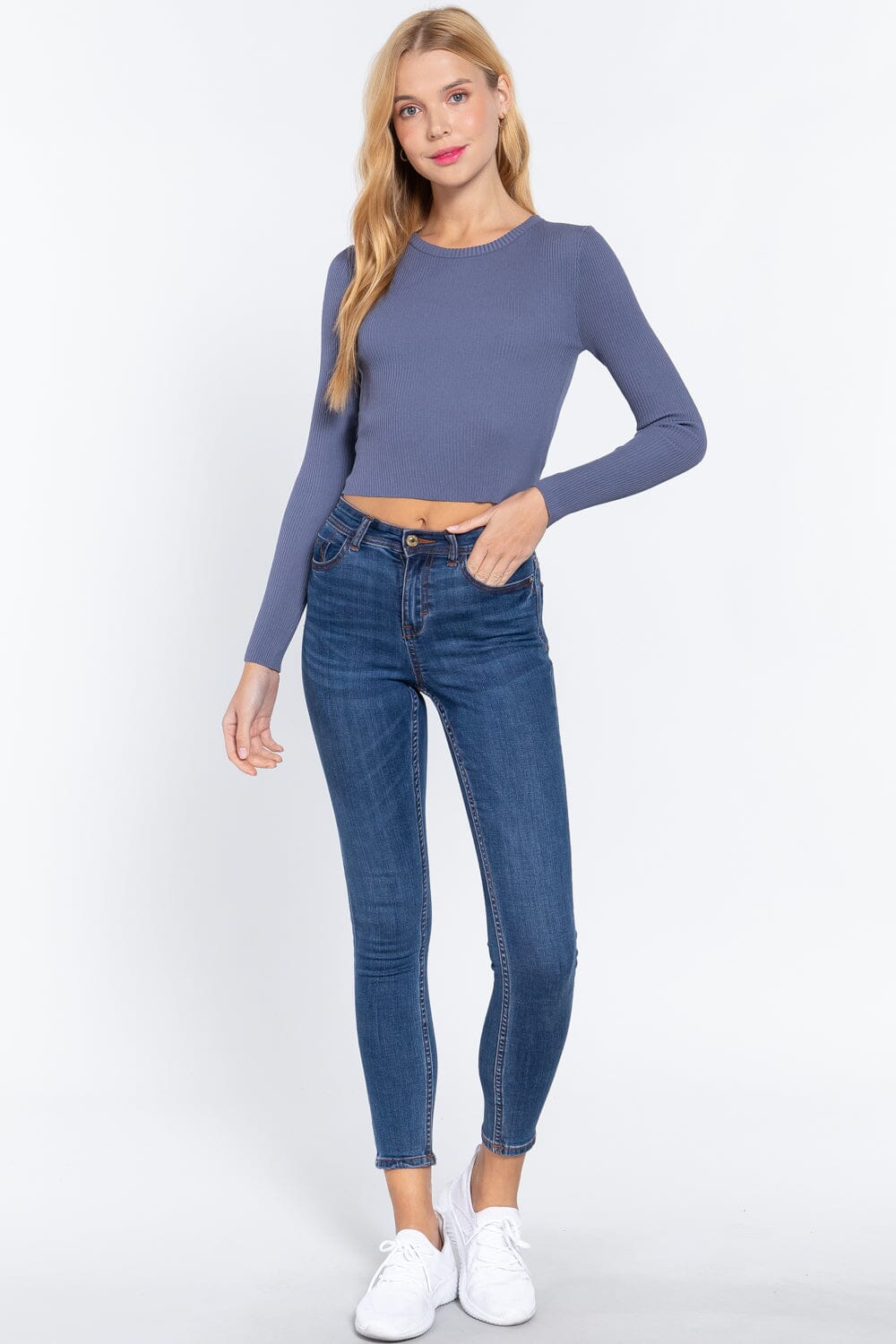 Women Long Sleeve Open Back Sweater Top Shirts & Tops jehouze