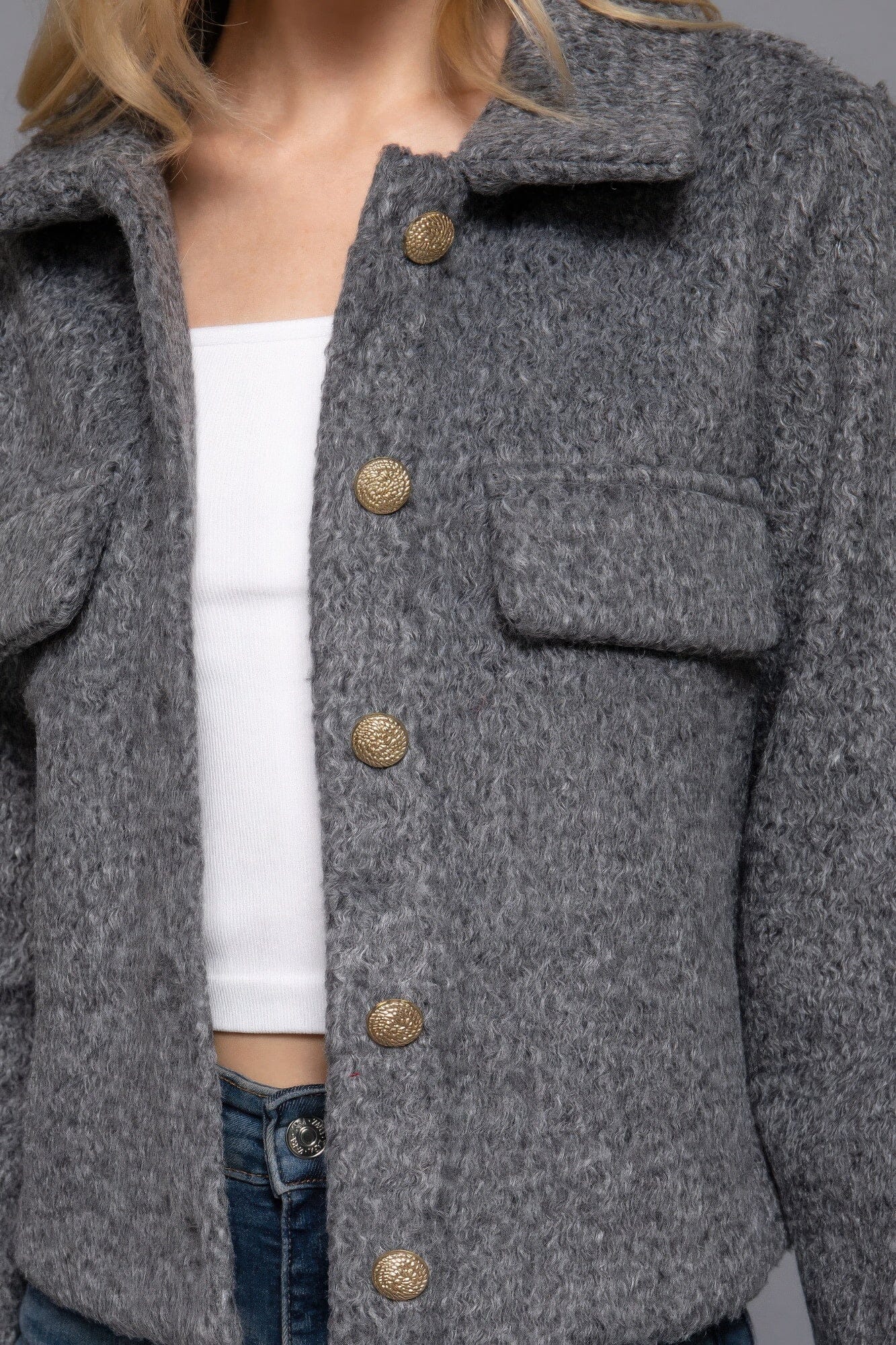 Women Long Sleeve Teddy Fleece Short Jacket Coats & Jackets jehouze
