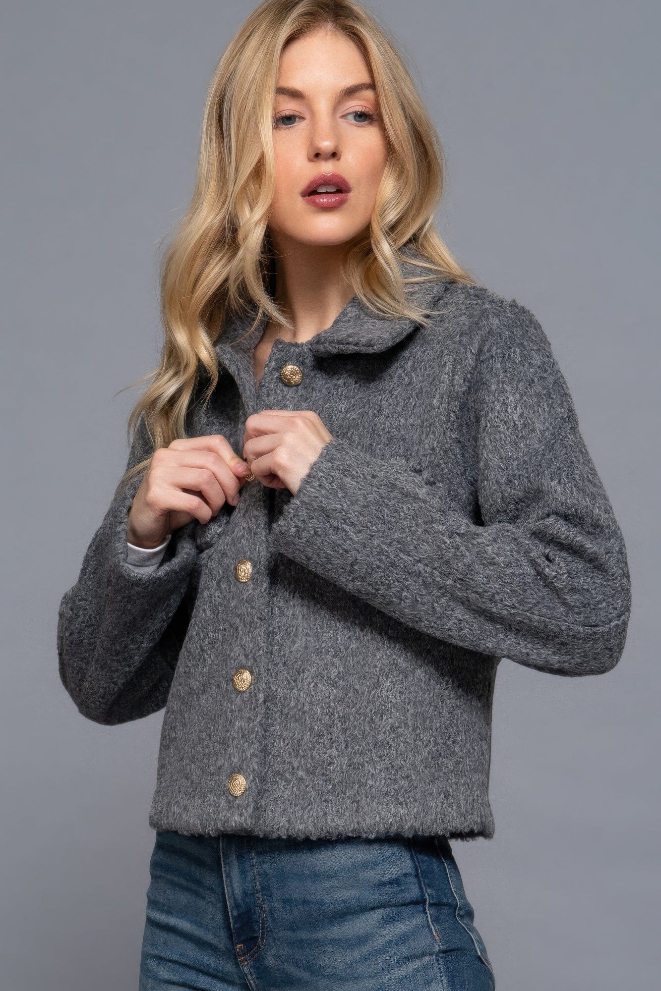 Women Long Sleeve Teddy Fleece Short Jacket Coats & Jackets jehouze