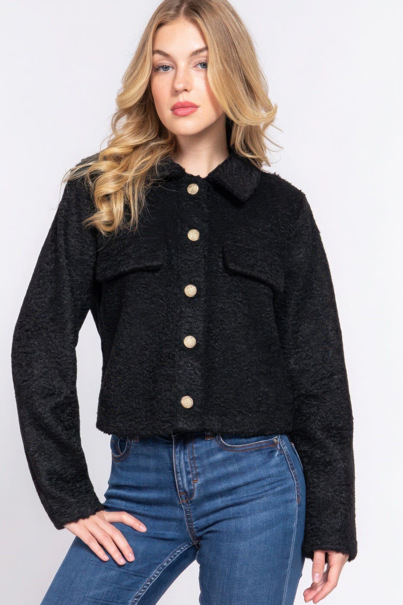 Women Long Sleeve Teddy Fleece Short Jacket Coats & Jackets jehouze