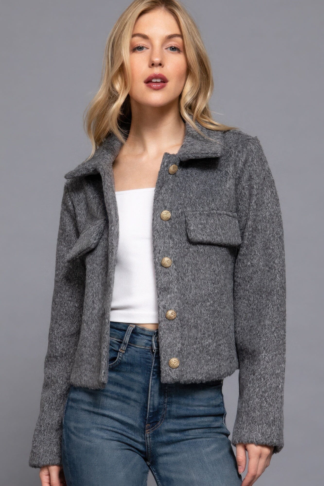 Women Long Sleeve Teddy Fleece Short Jacket Coats & Jackets jehouze