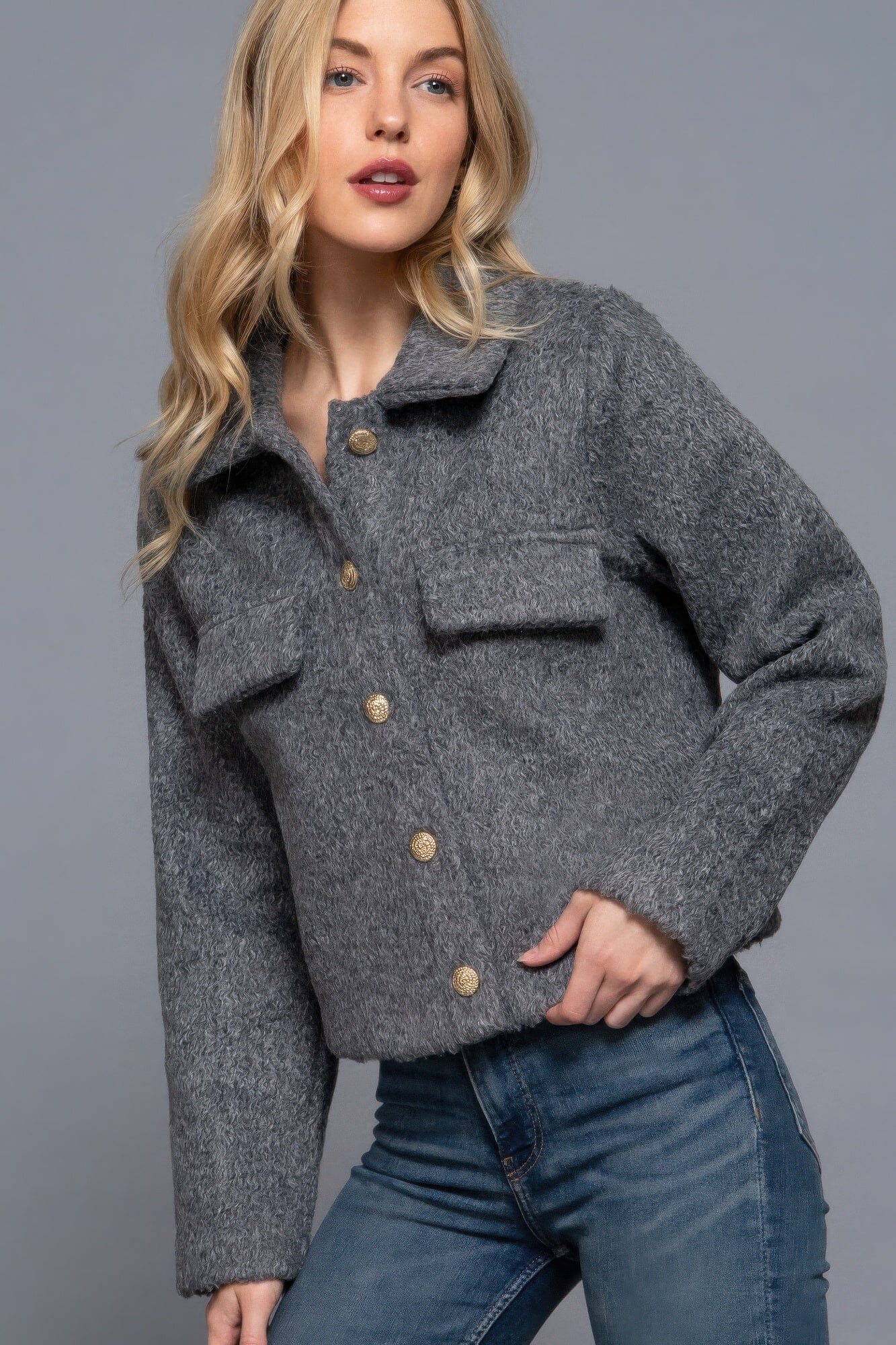 Women Long Sleeve Teddy Fleece Short Jacket Coats & Jackets jehouze