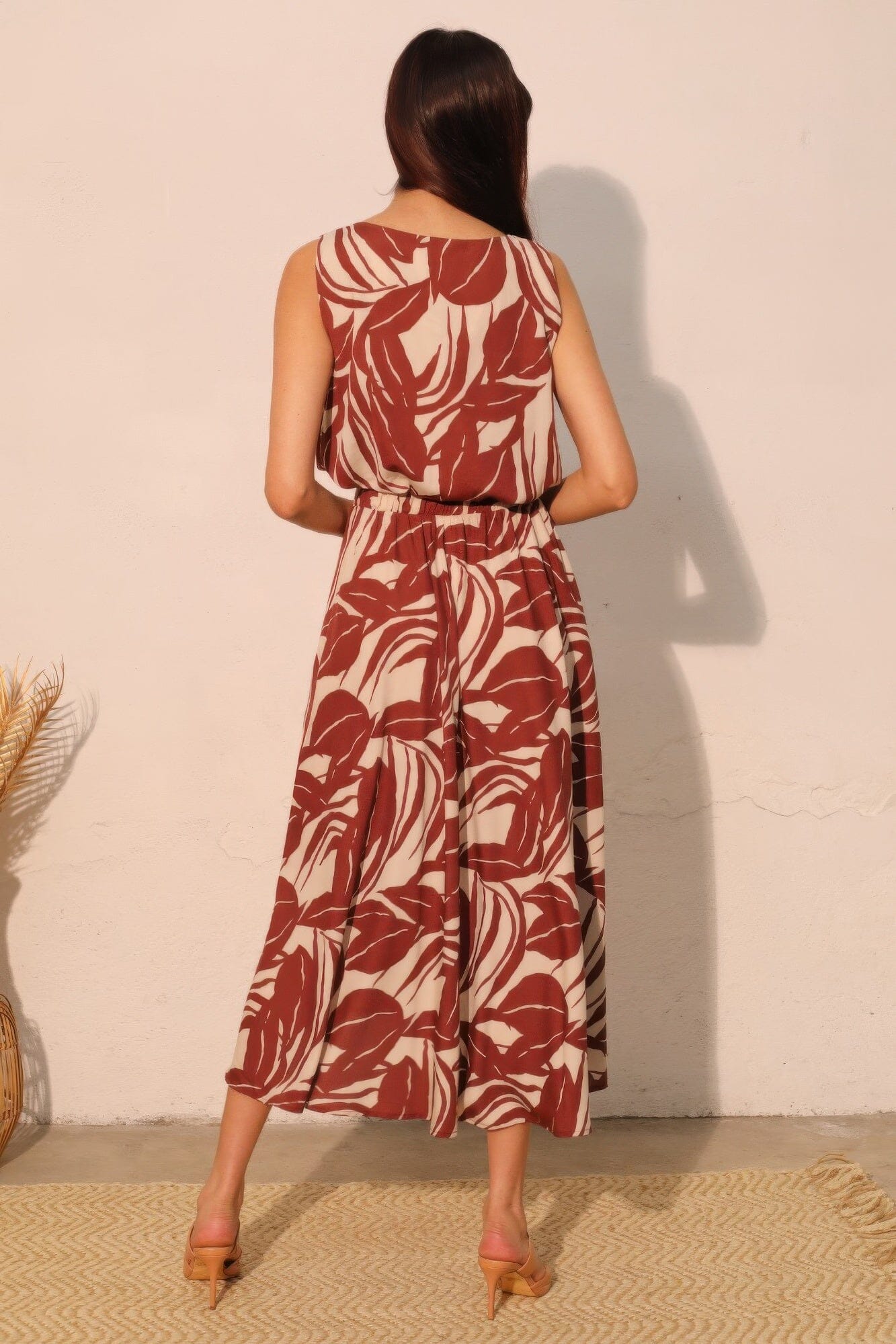 Women Lucca Leaf Midi Swing Skirt Skirts jehouze