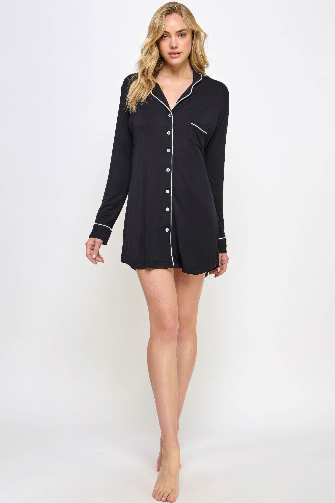 Women Mahina Sleep Shirt Sleepwear & Loungewear jehouze Black S/M