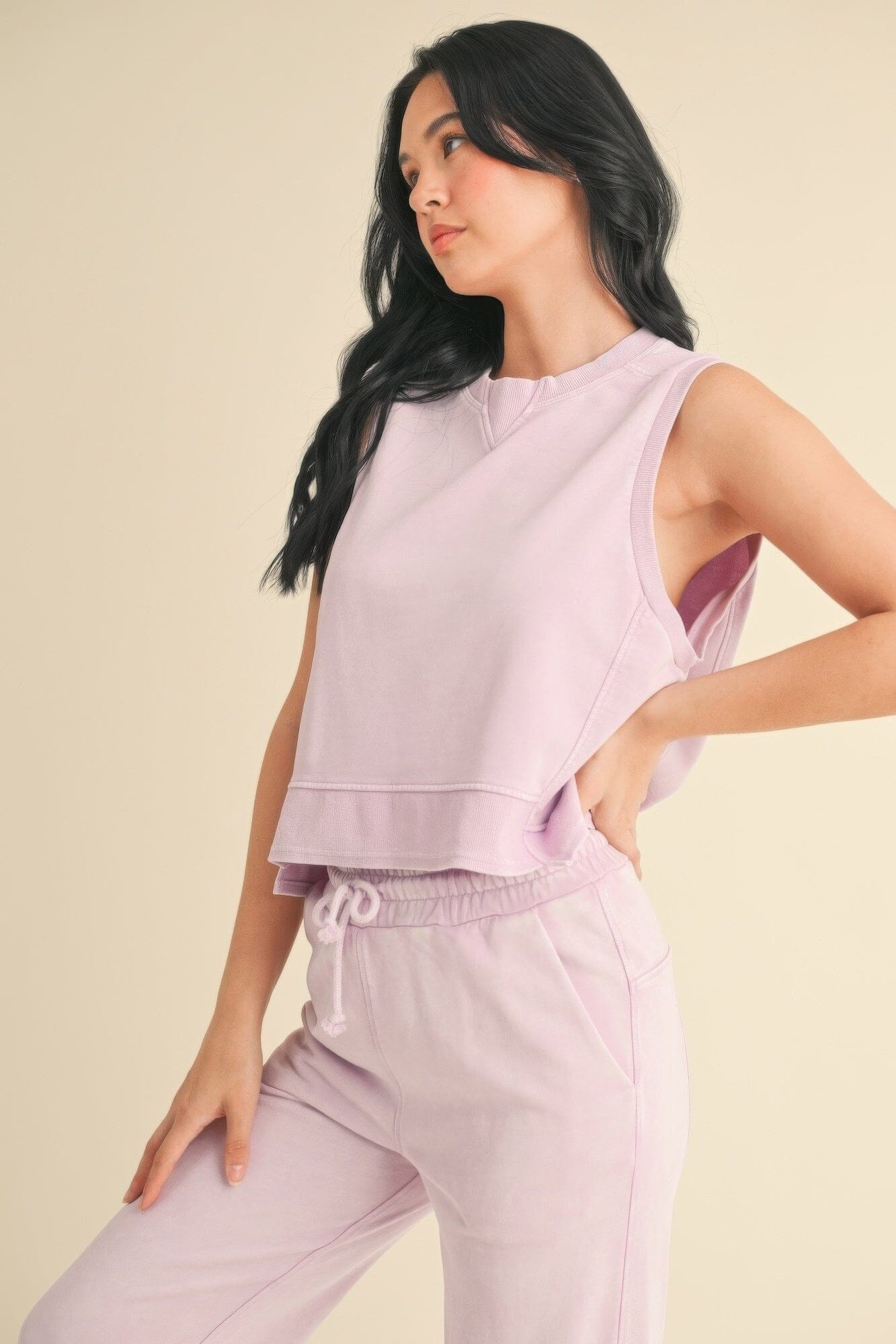 Women Mineral Wash Sleeveless Top Shirts & Tops jehouze