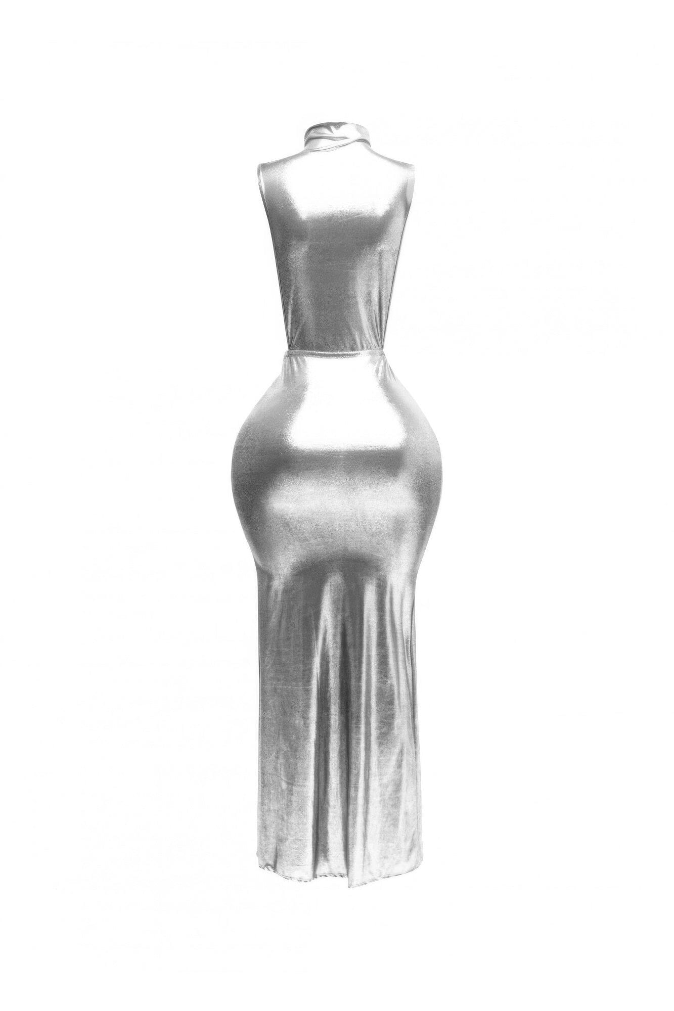 Women Mock Neck And Tied Waist Maxi Dress Dresses jehouze