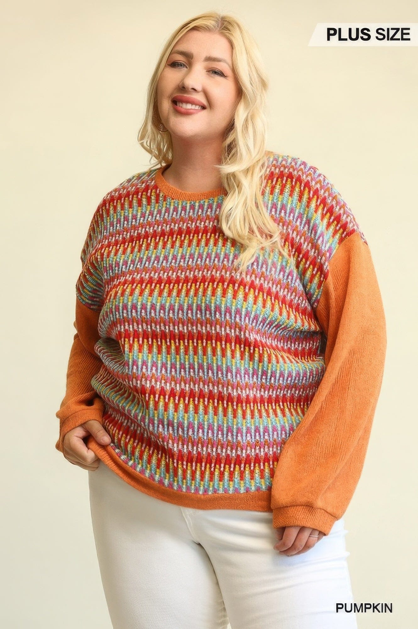 Women Novelty Knit And Solid Knit Mixed Loose Top With Drop Down Shoulder Shirts & Tops jehouze