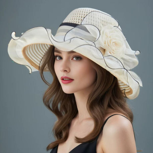 Women Organza Kentucky Derby Tea Party Sun Dress Hat Hat jehouze