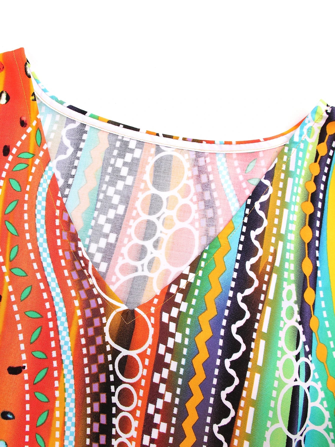 Women Oversize Kraftan Ethnic Print Swimsuit Cover Ups Dresses jehouze
