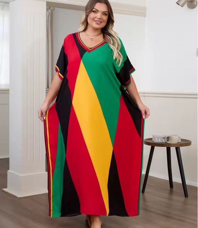 Women Oversize Printed Lightweight Batwing Sleeve Cover Up Swimwear Dresses jehouze 1334-21