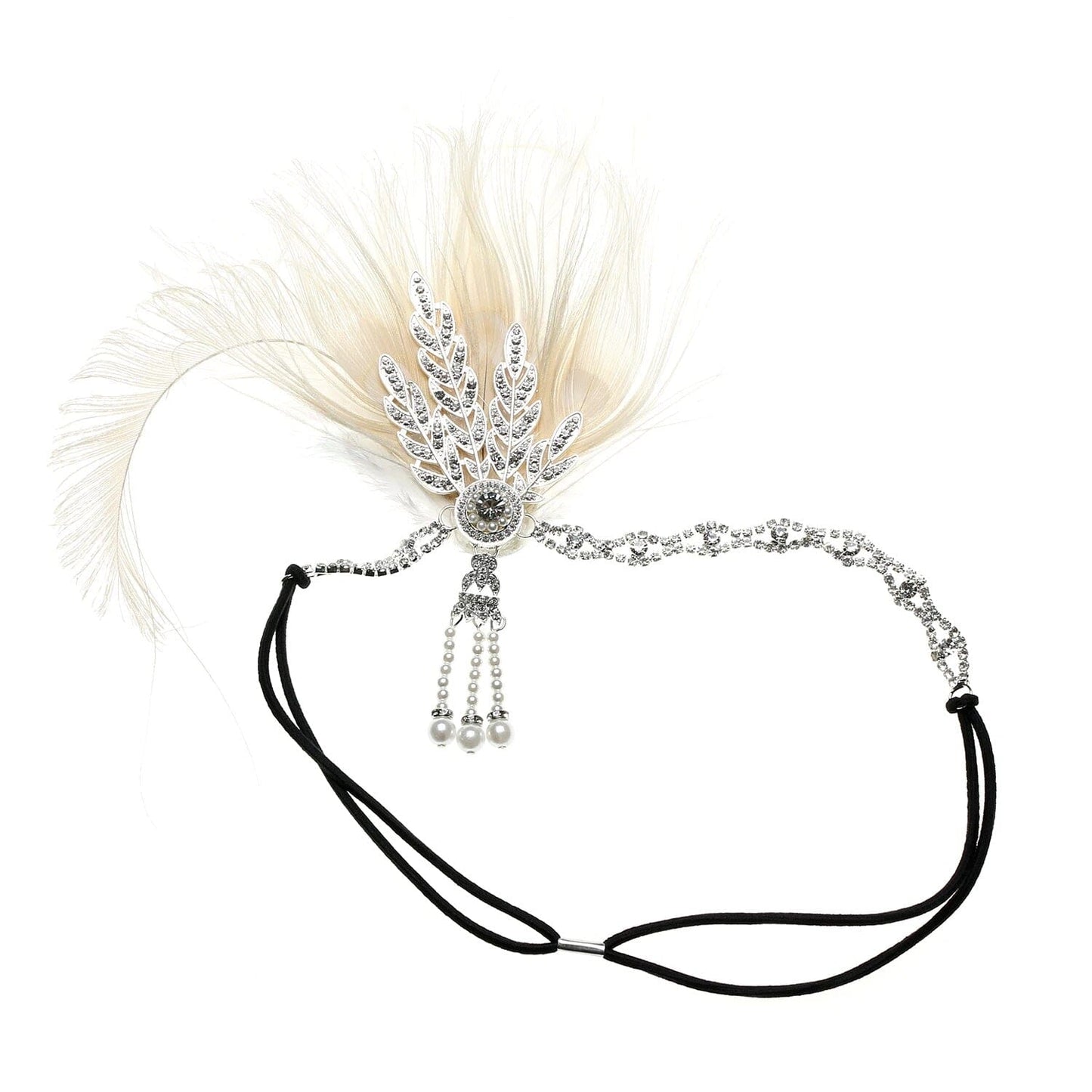 Women Peacock Feather 1920s Flapper Headpiece Vintage Party Rhinestone Hair Accessories Fascinators jehouze