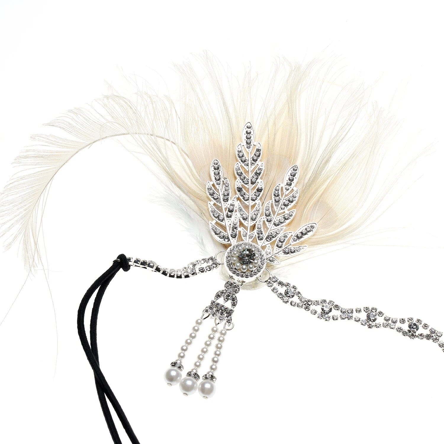 Women Peacock Feather 1920s Flapper Headpiece Vintage Party Rhinestone Hair Accessories Fascinators jehouze 