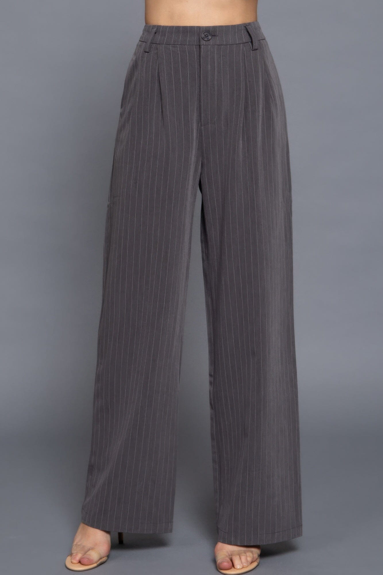 Women Pin Stripe Woven Straight Pants Pants jehouze