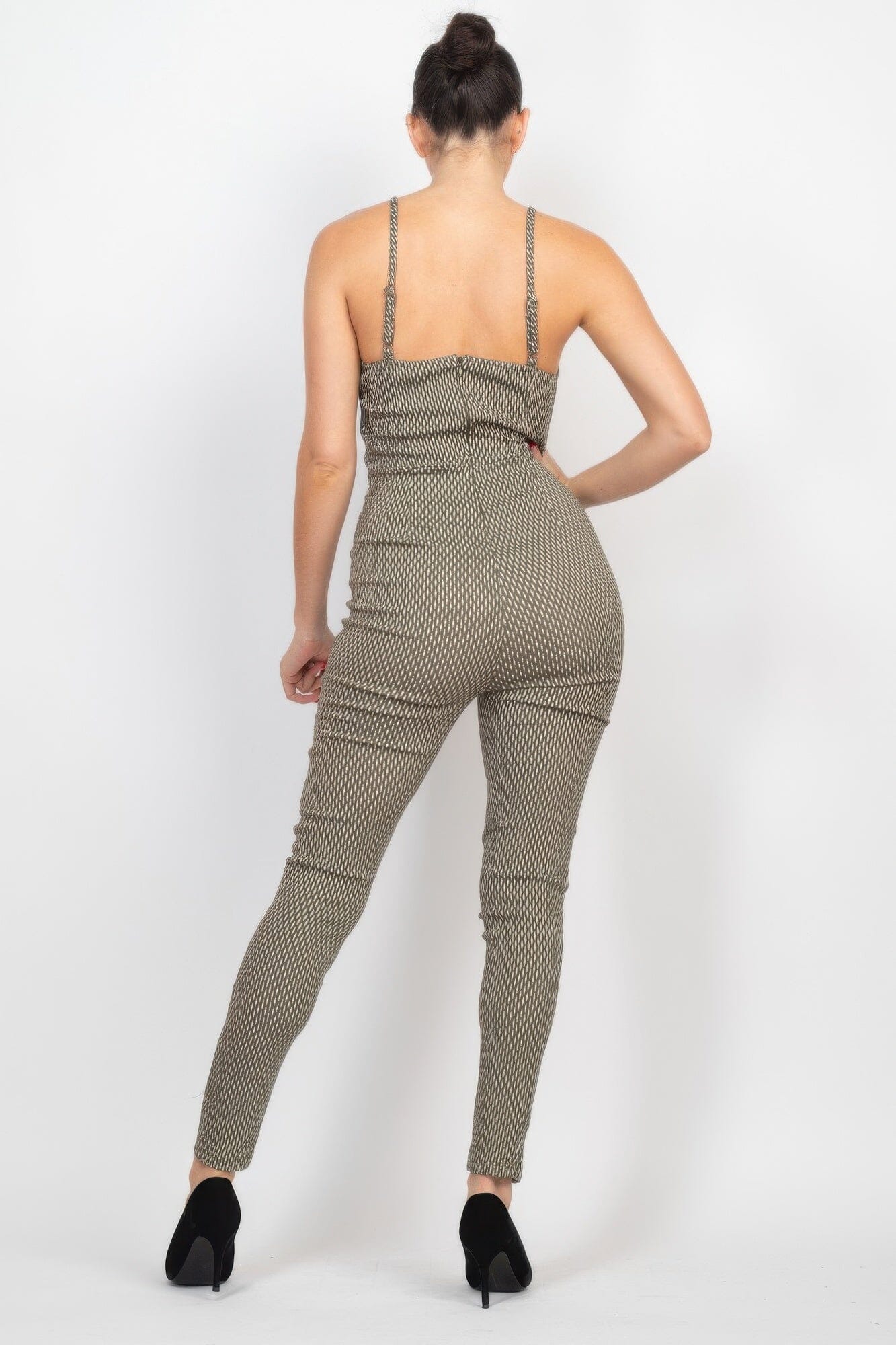 Women Plaid Sleeveless Zippered Jumpsuit Jumpsuits & Rompers jehouze