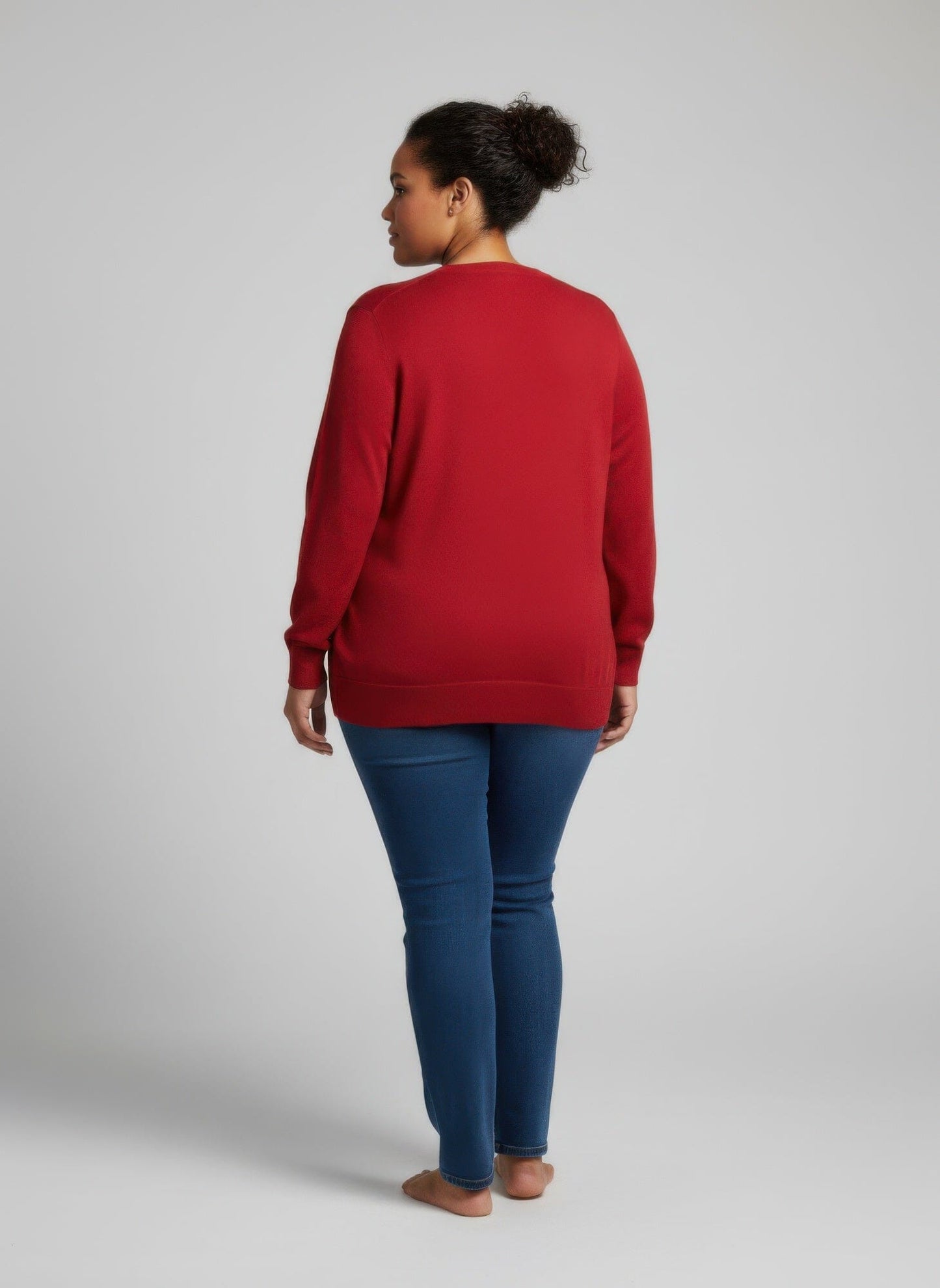 Women Plus Size Shimmer Detail Knit Tunic Top Shirts & Tops jehouze