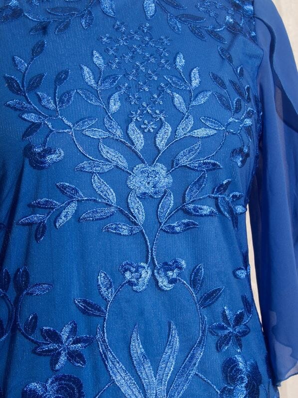 Women Plus Size Short Flutter Sleeve Embroidery Floral Formal Wedding Party Dress Dresses jehouze